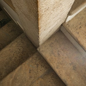 Close up of old stone stairs in typical Italian property